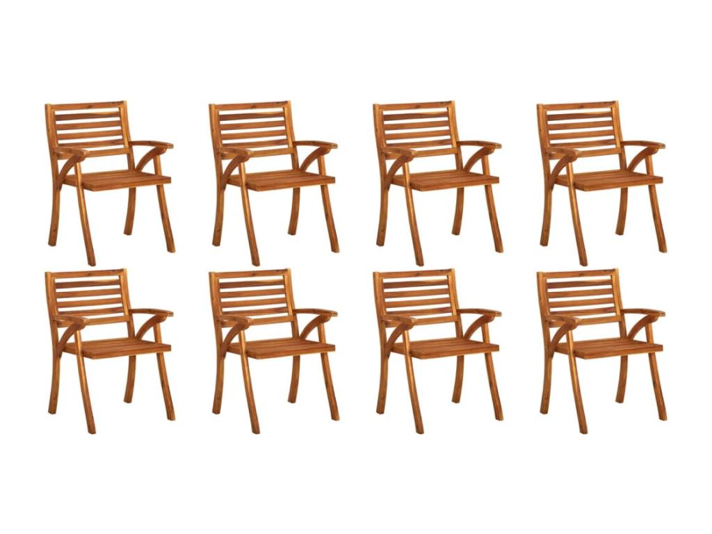 Chaises de jardin avec coussins 8 pièces Bois d'Domopure solide YQUW38472