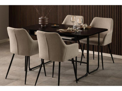 Chaises de salle à manger à accoudoirs en tissu lot de 2 - Domopure DAIY67256