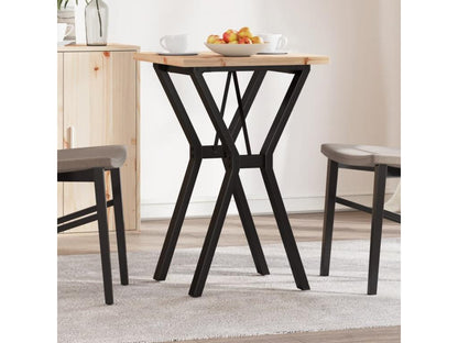 Table à manger cadre en Y 50x50x75.5cm bois de pin massif fonte UVOH13611