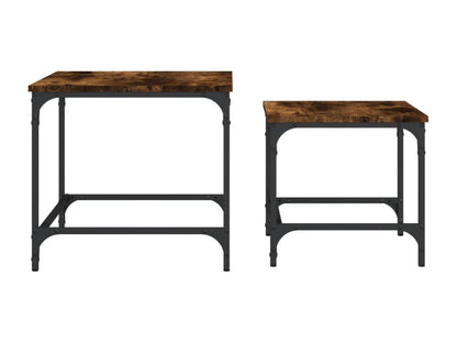 Tables basses gigognes 2 pièces chêne fumé bois d'ingénierie OEZK12182