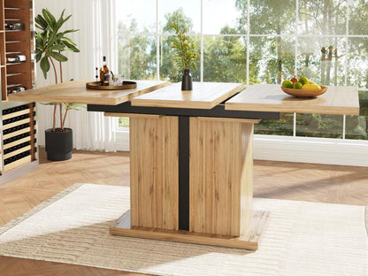 Table à manger escamotable 158.5x80 cm - 6 à 8 personnes - en MDF - Naturel DLFR89922