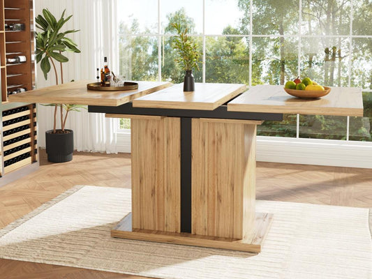 Table à manger escamotable 158.5x80 cm - 6 à 8 personnes - en MDF - Naturel DLFR89922