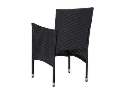Ensemble à manger de jardin 3 pcs Noir Résine tressée et Domopure CIRT66755
