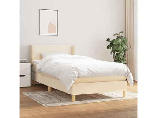Lit à sommier tapissier avec matelas Crème 80x200 cm Tissu IDRR71007