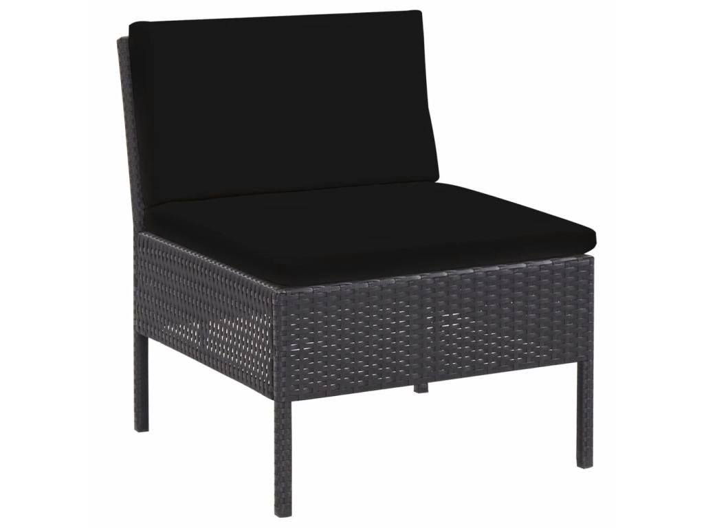 Salon de jardin 5 pcs avec coussins Résine tressée Noir 33 UPCC33640