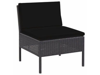 Salon de jardin 5 pcs avec coussins Résine tressée Noir 33 UPCC33640