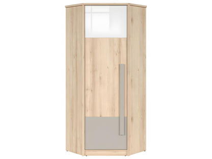 Armoire d'angle 1 porte Chicyla Bois Gris et Blanc EAEU06501