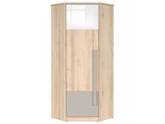 Armoire d'angle 1 porte Chicyla Bois Gris et Blanc EAEU06501