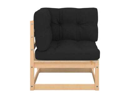 Salon de jardin 4 pièces avec coussins Bois de pin massif XVQE37935