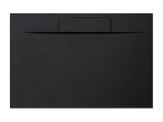 Receveur de douche 140x90 cm noir Chicyla PLUS en Résine et Poudre de Marbre avec Grille Latérale EN RÉSINE DE MARBRE HFXE11832