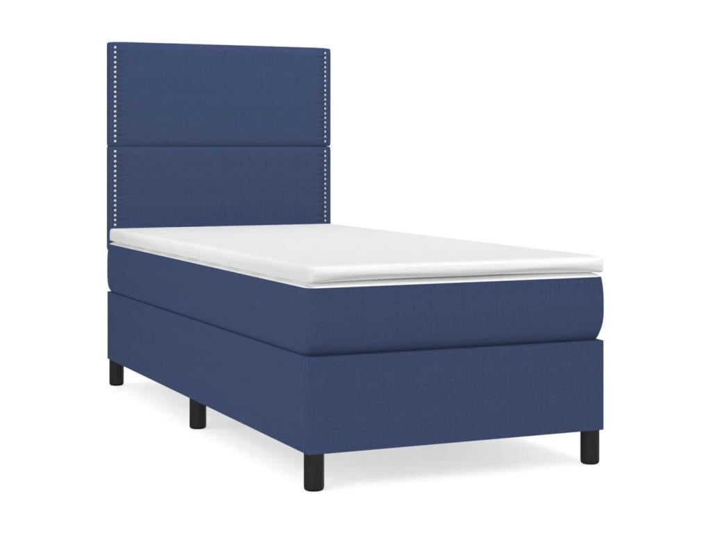 Lit à sommier tapissier avec matelas Bleu 90x200 cm Tissu EIET27667