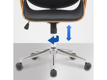 Chaise de bureau - Bois / Métal chromé - Noyer / Noir - Chicyla JBEW26836