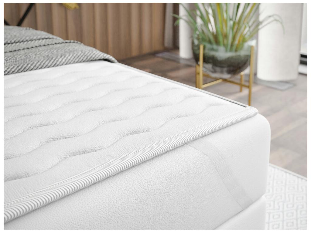 Lit continental Domopure 142 Unique Continental Noir 90x200 Tapisserie 90x207x114cm WTZH78166