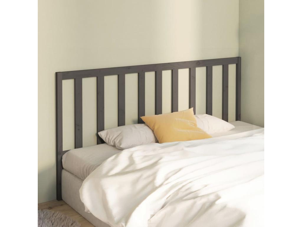Tête de lit Gris 186x4x100 cm Bois massif de pin WOSX53130