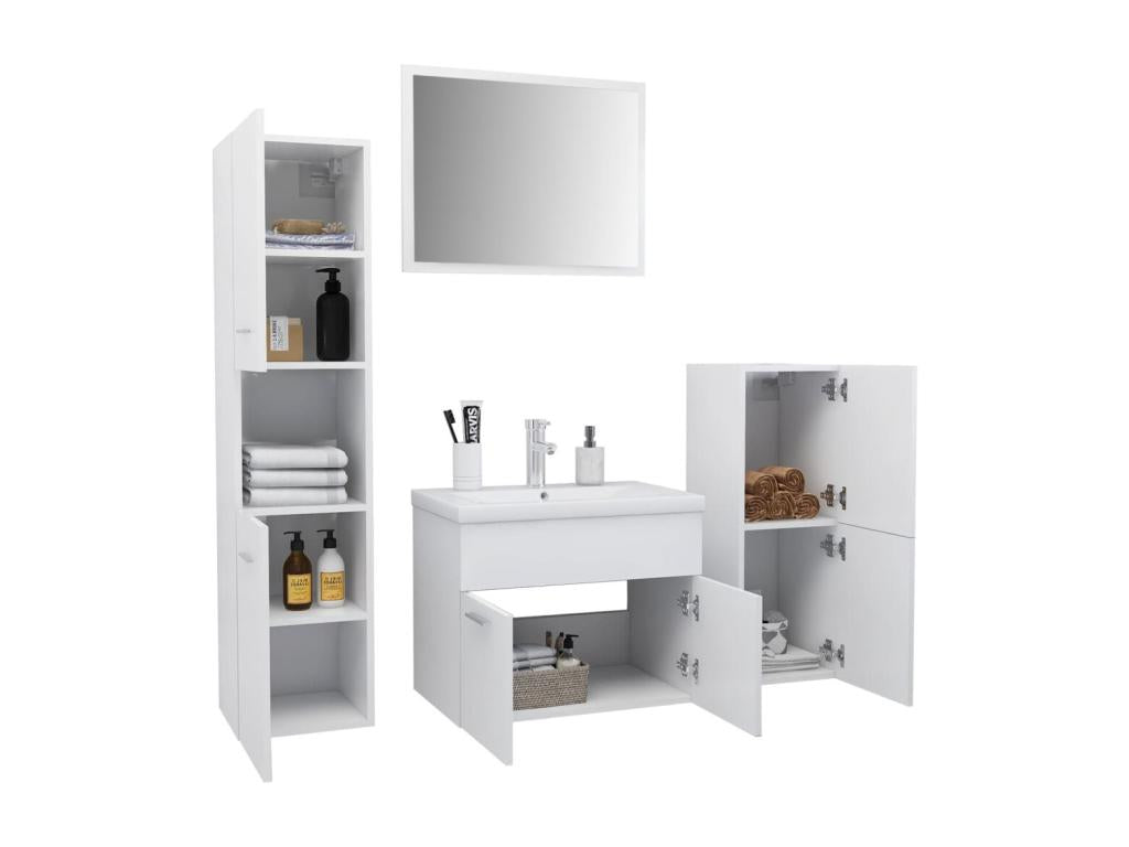 Ensemble de meubles de salle de bain Blanc 8 HNLO75641