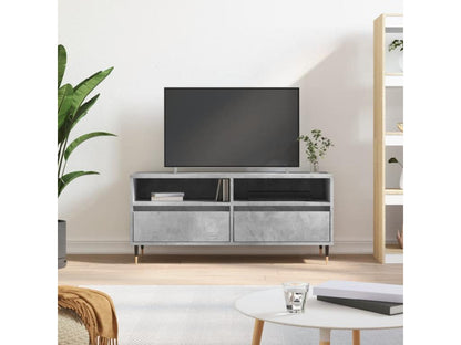 Meuble TV gris béton 100x34.5x44.5 cm bois d'ingénierie SQHT15825