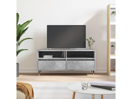 Meuble TV gris béton 100x34.5x44.5 cm bois d'ingénierie SQHT15825