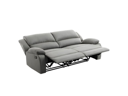 Canapé Chicyla manuel 3 places avec 2 assises XXL Léo en microfibre - Gris - L193 x P93 x H96cm - Chicyla QSKD71785