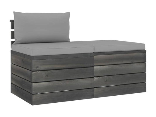Salon palette de jardin 2 pièces avec coussins Bois de pin massif MDED34757