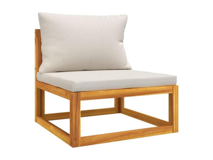 Salon de jardin 8 pièces avec coussins gris clair bois massif EION23794