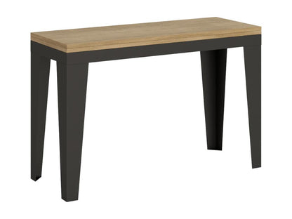 Table extensible portefeuille 120x45/90 cm Flame Double Chêne Nature cadre Anthracite UYFW41049