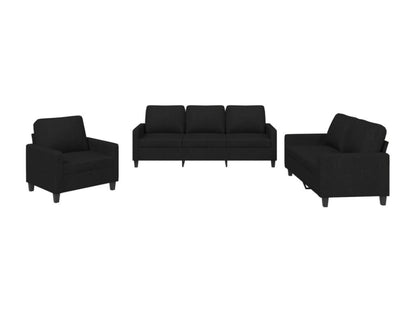 Ensemble de canapés 3 pcs avec coussins Noir Tissu GBEL83112