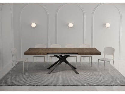 Table extensible 90x140/244 cm Karida noyer pieds anthracite UBEE61100