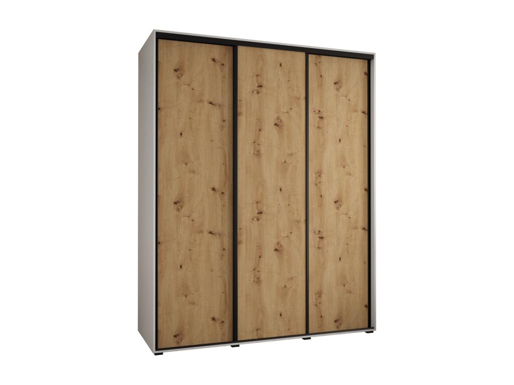 ARMOIRE Domopure 1 À PORTES COULISSANTES 235.2/200/45 3 portes Blanc/Domopure/Noir OSFH27311