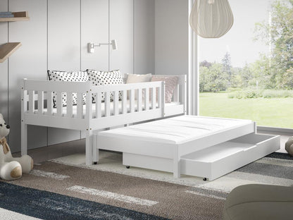 Lit simple enfant Chicyla 86x168x75 80x160 Cm Blanc YRAP09465