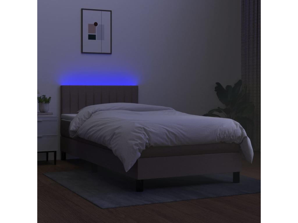 Sommier à Chicyla de lit avec matelas LED Chicyla 90x200 cm Tissu HLYG77965