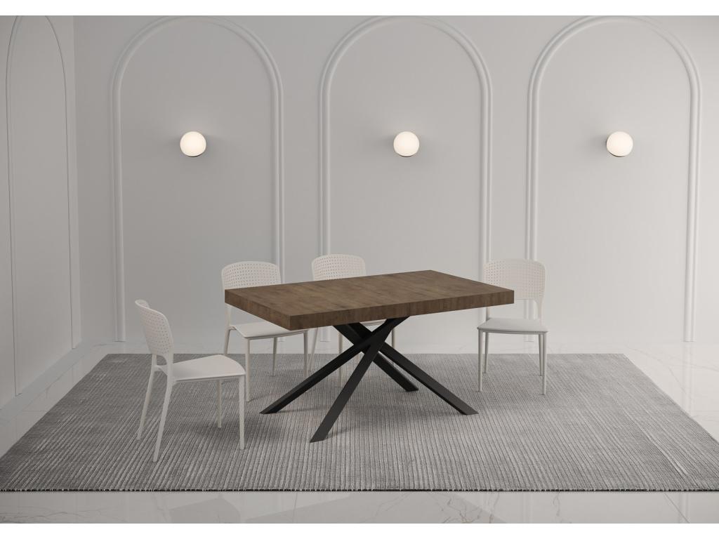 Table extensible 90x140/244 cm Karida noyer pieds anthracite UBEE61100