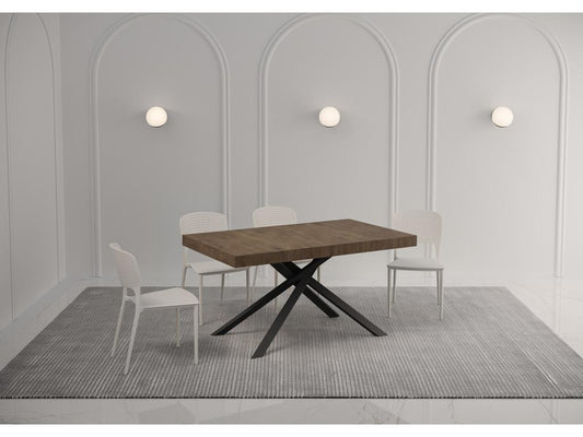 Table extensible 90x140/244 cm Karida noyer pieds anthracite UBEE61100