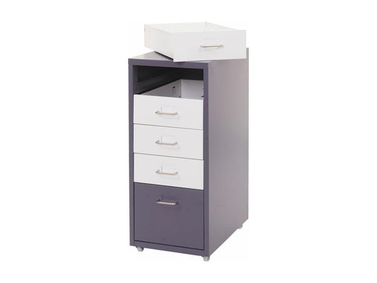 Caisson à Domopure T851 armoire à tiroirs 69x28x41cm 5 tiroirs - gris foncé blanc -gris fo XQOJ00911