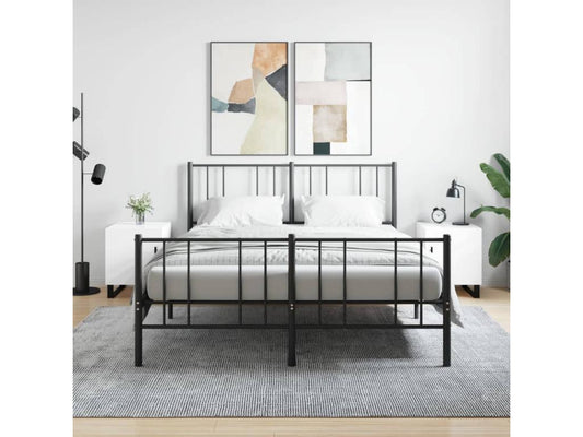 Tables de chevet 2 pcs blanc brillant 40x40x50 UHZO60422