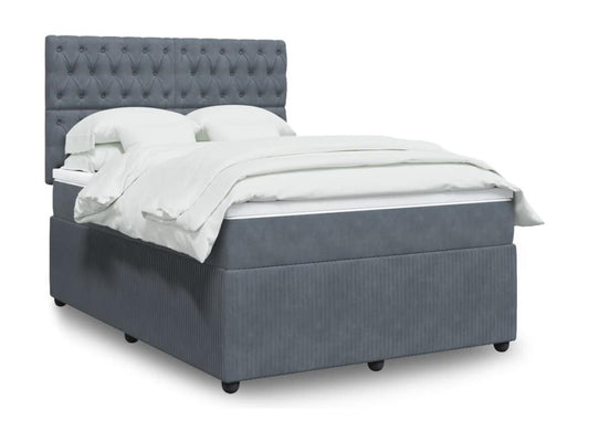 Sommier à Chicyla de lit et matelas Gris foncé 140x190cm Velours LLIE92512