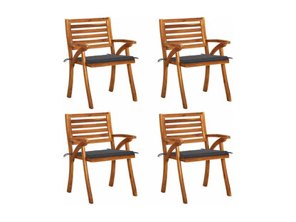 Chaises de jardin avec coussins lot de 4 Bois d'Domopure massif TJQQ71867