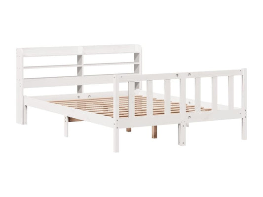 Cadre de lit sans matelas blanc 160x200 cm bois de pin massif JJNI49634