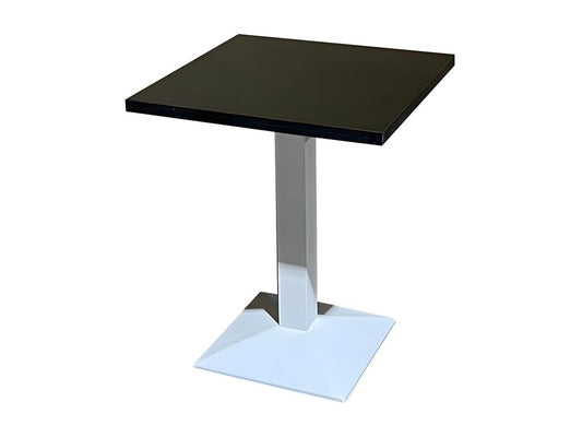 Table de bar carrée bois noir et pied acier blanc Chicyla 70cm TIPJ94604
