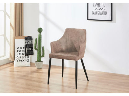 Domopure - Lot de 4 Chaises Design en Simili Cuir - Rembourrée - Marron ZNXJ93680