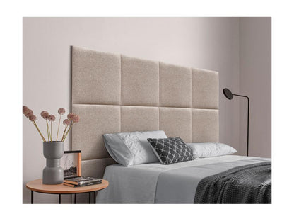 Domopure Tête de lit tapissée en tissu Aqualine composée de panneaux de lit autocollants interchangeables pour chambre de luxe Sable 140 cm XMWY58514