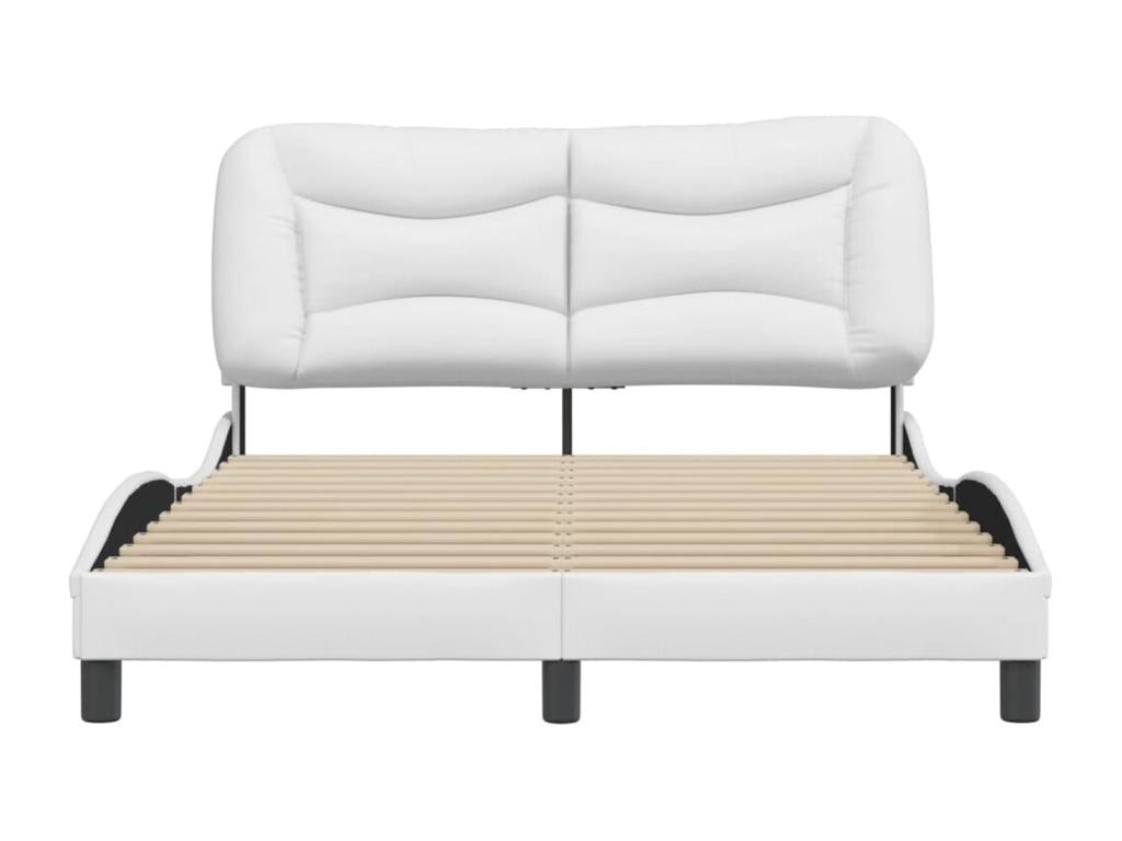 Cadre de lit avec tête de lit Blanc 140x200 cm Similicuir ACQY30692