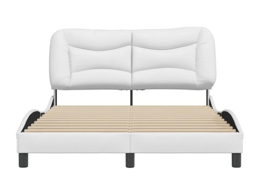 Cadre de lit avec tête de lit Blanc 140x200 cm Similicuir ACQY30692
