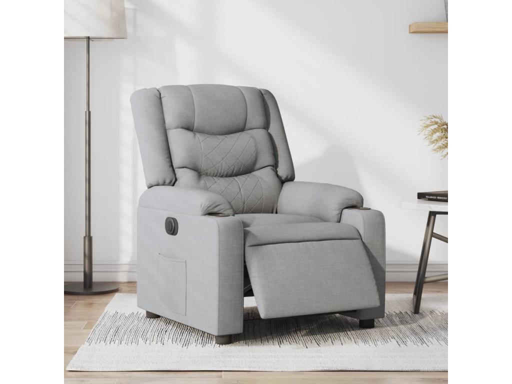 Fauteuil inclinable électrique Gris clair Tissu XBWV67924