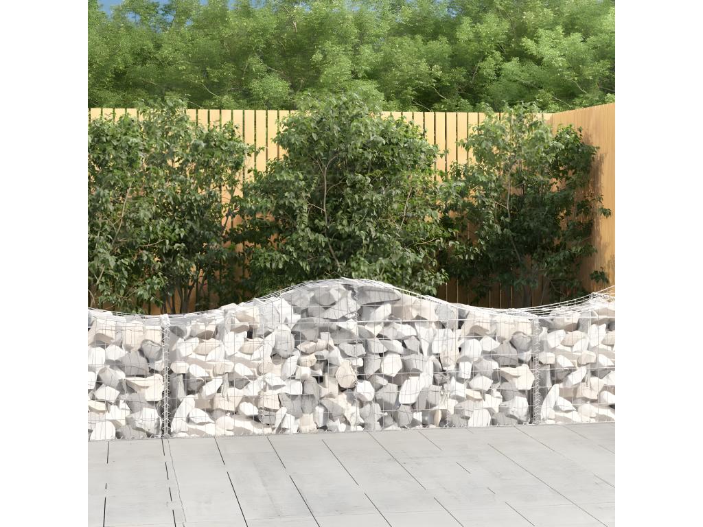 Paniers à gabions arqués 11 pièces 200x50x60/80 cm Fer galvanisé IOGM30276