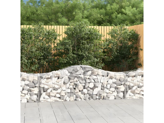 Paniers à gabions arqués 11 pièces 200x50x60/80 cm Fer galvanisé IOGM30276
