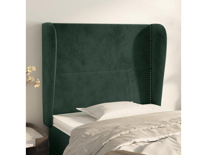 Tête de lit avec oreilles Vert foncé 93x23x118/128 cm Velours QOXK94994