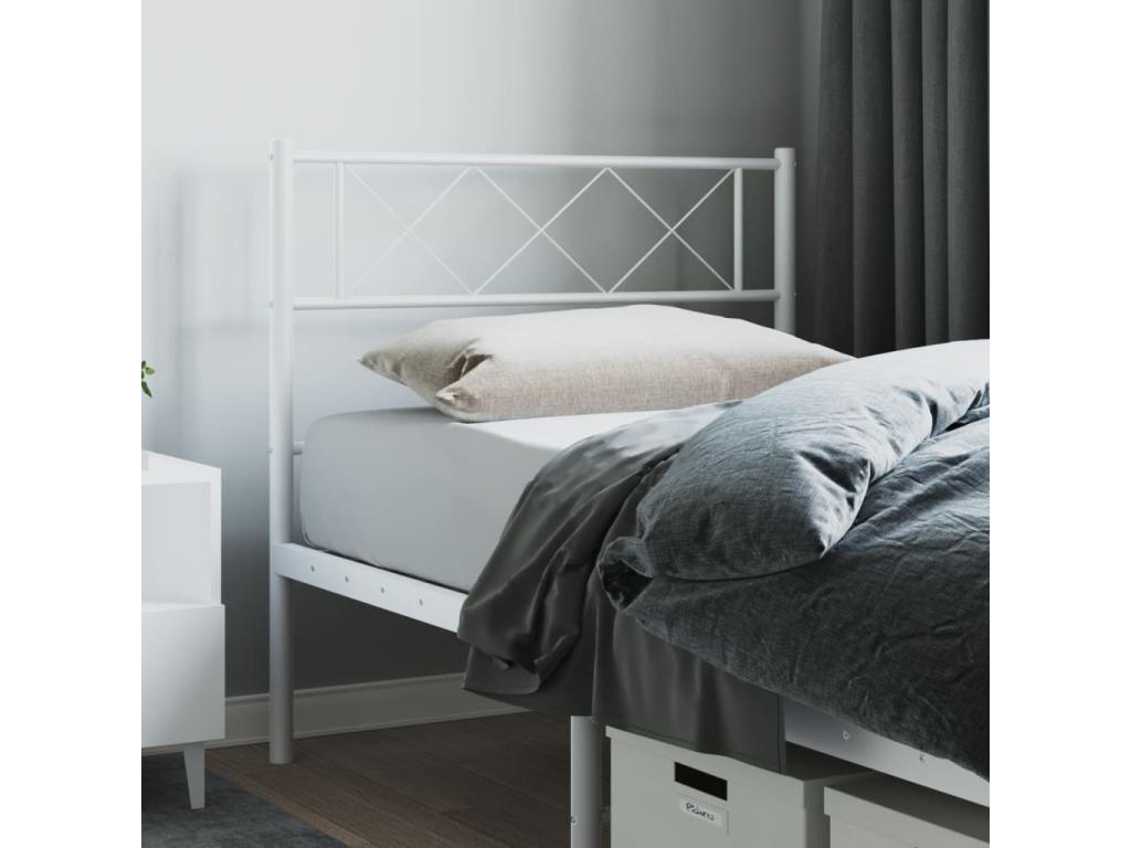Tête de lit métal blanc 100cm PZQA60286