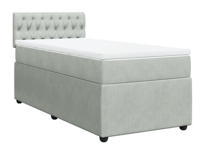 Sommier à Chicyla de lit et matelas Gris clair 90x190 cm Velours TUOM37062