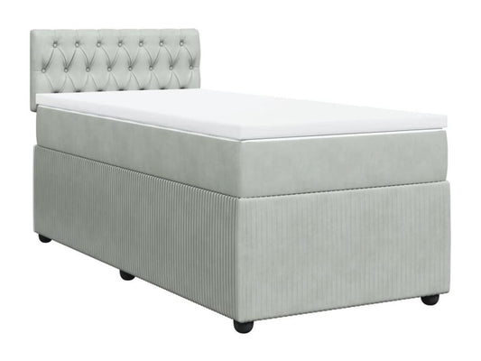 Sommier à Chicyla de lit et matelas Gris clair 90x190 cm Velours TUOM37062