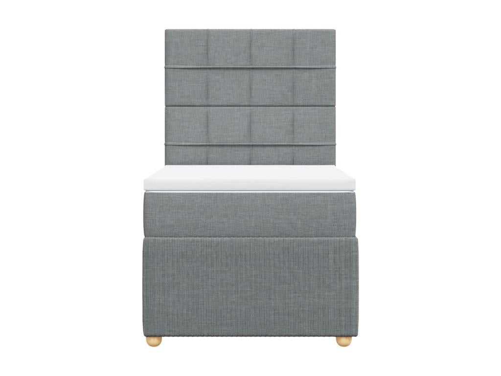 Sommier à Chicyla de lit avec matelas gris clair 80x200 cm tissu QMFX00476